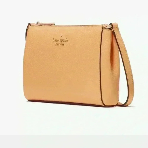 NWT Authentic Kate Spade New York Leila Mini Top Zip Crossbody Orange Cream - Picture 2 of 7